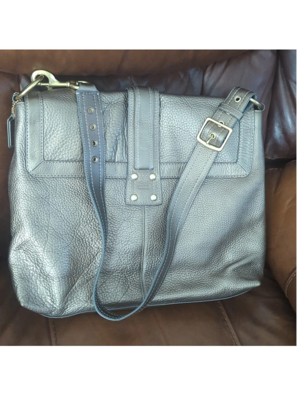 Coach G0982-F14043 Brooklyn EXTRA LARGE Shoulder Bag Messenger Satchel